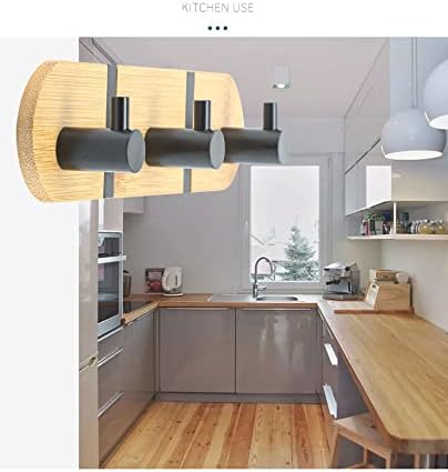 4 Pcs Bamboo Wall Hooks 11lb(max) Stainless Steel