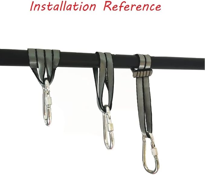 Heavy Duty Punch Bag Straps Hanger, Heavy Bag Hanging Strap with Hook Carabiner for Gym Bar & Pull-Up Bar (Carabiner)