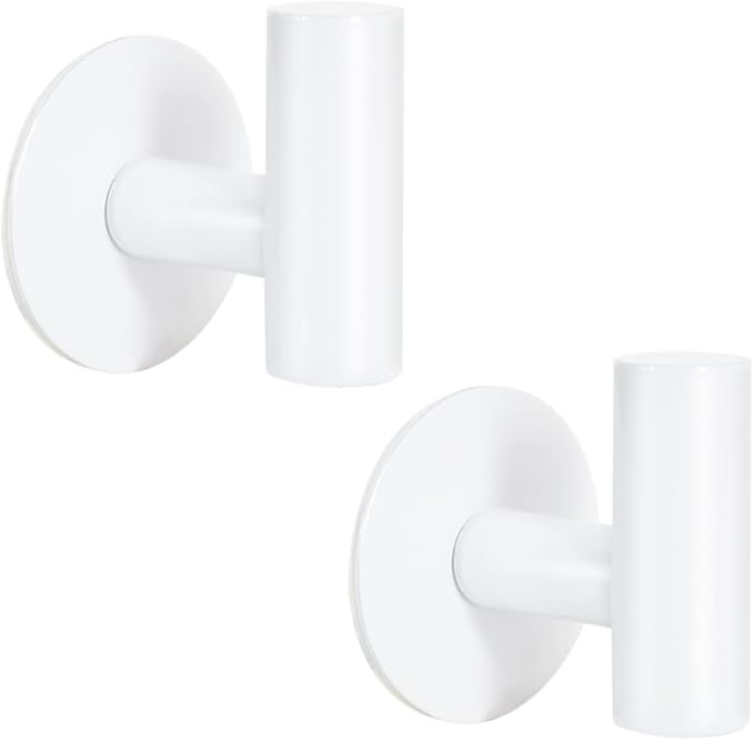 Adhesive Hooks White SUS304 Stainless Steel Towel Hooks 2 Pack
