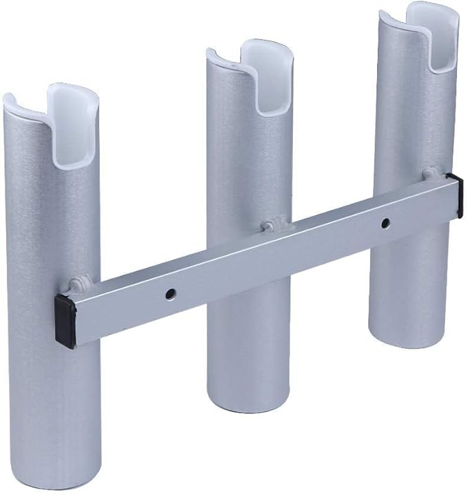 Marinebaby Fishing Rod Holder Aluminum, 3/4 Link Tube, Aluminum 4 Rod Rack, Suit Boats & Yacht