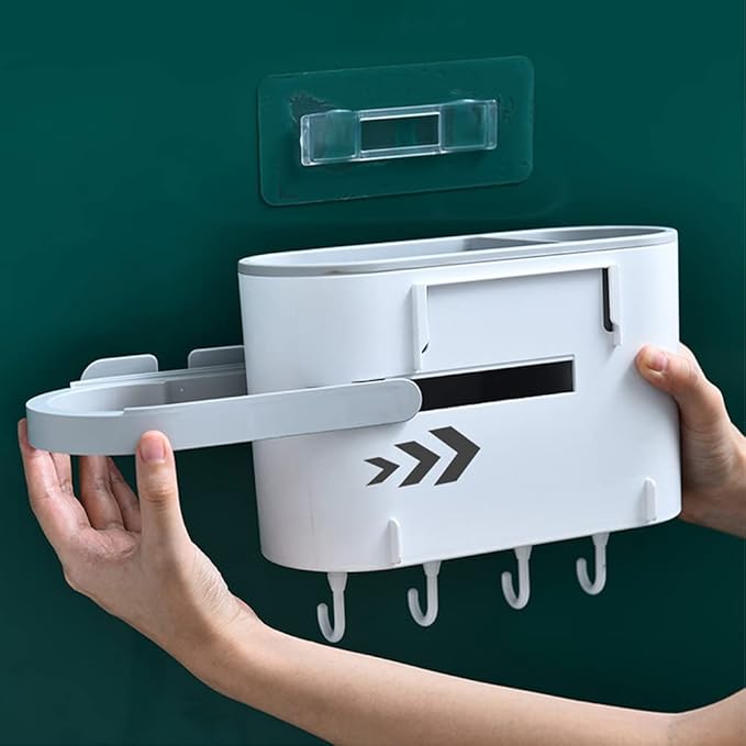 AFULILI Wall Mounted Bathroom Storage Rack 4 Hooks