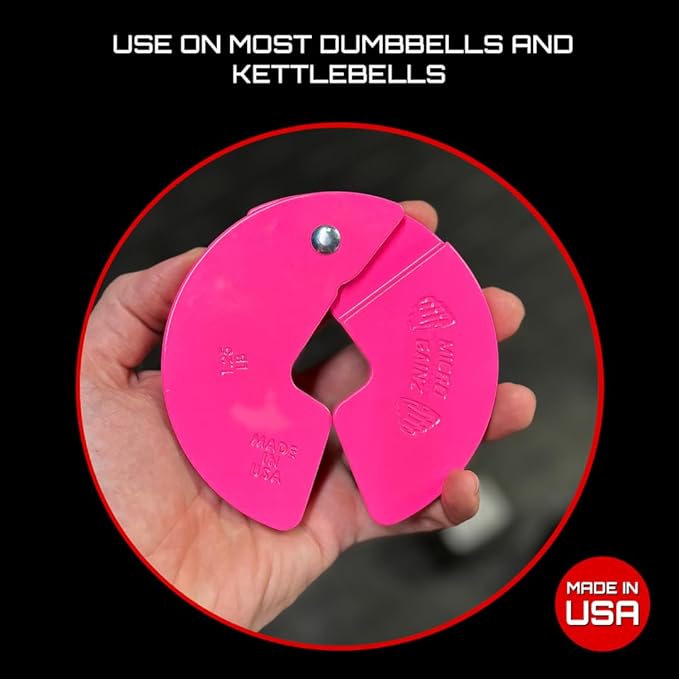 Micro Gainz Dumbbell Fractional 1.25lb Weight Plate, Ideal for Micro Loading, (Choose Color) 4 Piece Fractional Weight Plates, Designed for Dumbbell Training, Made In USA