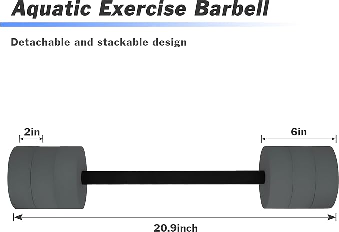 Hikeen Aquatic Exercise Dumbbells Water Dumbbell Pool Resistance Aquatic Fitness Barbells with 4 High-Density EVA Foam Pool Weights Dumbbells, for Water Aerobics Weight Loss