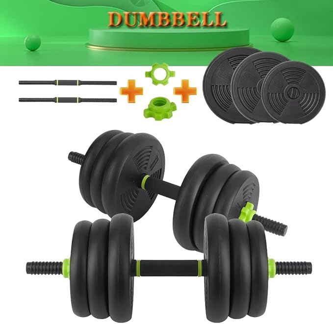 4 in 1 Adjustable Dumbbell Set, 44LBS Free Weight Set Used as Dumbbell, Barbell, Kettlebell and Push-up, Home Gym Fitness Workout Equipment for Men and Women black