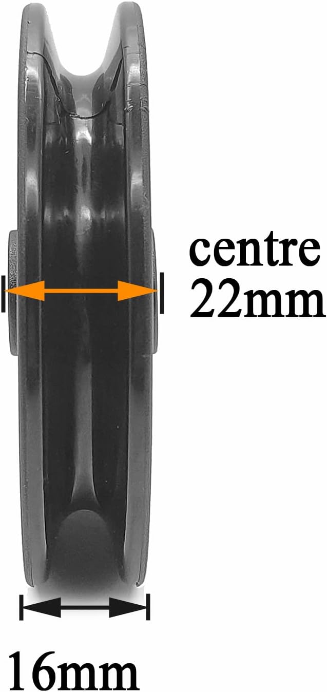 90mm Pulley Wheel Bearing Nylon - Grooved Edge Wearproof Pulleys for Cable Machine Part Home Gym Smith Machine Attachment Weight Lifting Door Garage