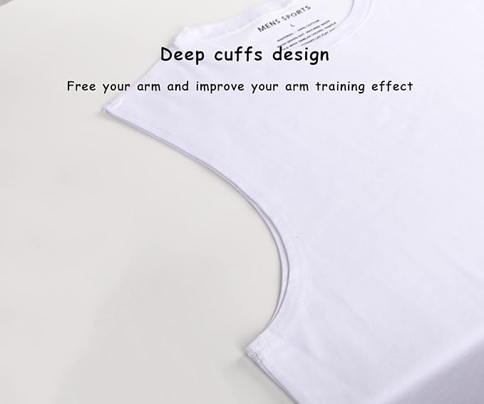 Men's Workout Bodybuilding Tank Tops Athletic Training Gym Shirts Vest Cotton Cut Off Sleeveless Muscle T-Shirt