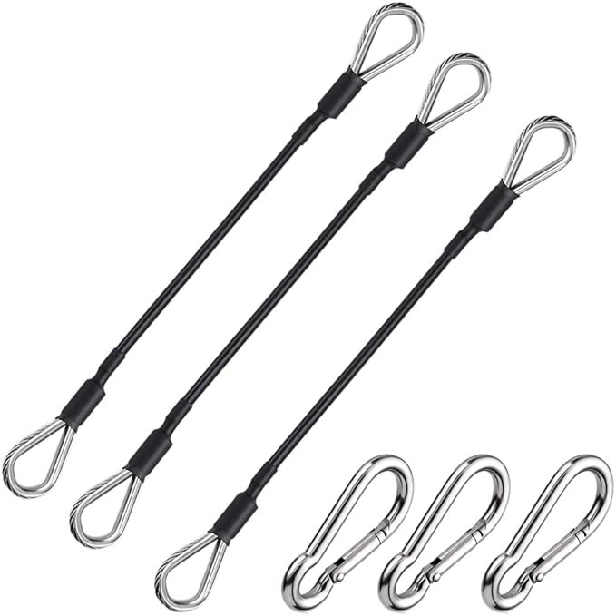 3PCS Gym Cable Extension,Gym Extension Cable-Thick 0.2",Fitness Extension Rope Attachments Compatible Replacement Gym Cables Machine Extension for Tricep Pull Down,Leg Extensions Machine