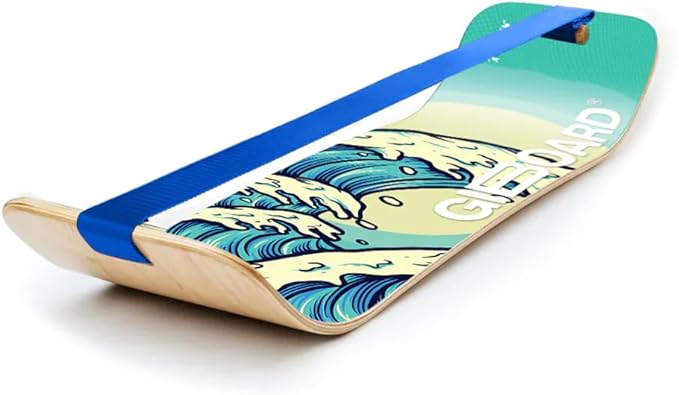 GIBBON GiBoard Balance Board for Adults & Kids - Slackline Workout Equipment Home Gym Training - Wooden Wobble Board Balance Trainer - Standing Desk Exercise - Yoga, Agility, Pilates, Core, Snowboard