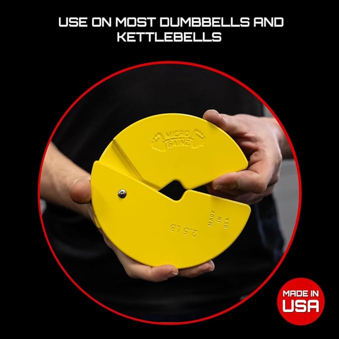 Micro Gainz Dumbbell Fractional 2.5 lb Weight Plate, Ideal for Micro Loading, (Choose Color) 4 Piece Fractional Weight Plates, Designed for Dumbbell Training, Made In USA