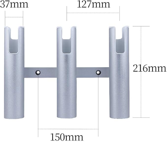 Marinebaby Fishing Rod Holder Aluminum, 3/4 Link Tube, Aluminum 4 Rod Rack, Suit Boats & Yacht