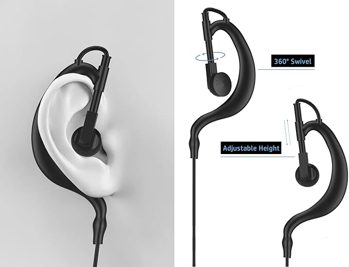 2 X Earpiece for Garmin Radio Rino 110 120 130 130 520 520 530 530 610 610 650 650 655 655 700 700 750 750 755T 755T Walkie 2.5mm 1-pin 1-pin Clip