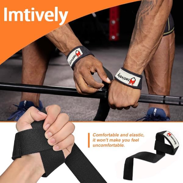 Lifting Straps, Wrist Straps for Weightlifting, Bodybuilding, Powerlifting, Deadlifts, Gym Straps for Workout,Strength Training,Padded Cotton Wrist Wraps/Wrist Straps (1 Pair)