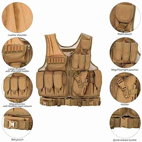 600D Tactical Airsoft Protective Vest for CS, Paintball Shooting