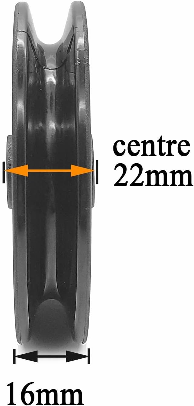 90mm Pulley Wheel Bearing Nylon - Grooved Edge Wearproof Pulleys for Cable Machine Part Home Gym Smith Machine Attachment Weight Lifting Door Garage