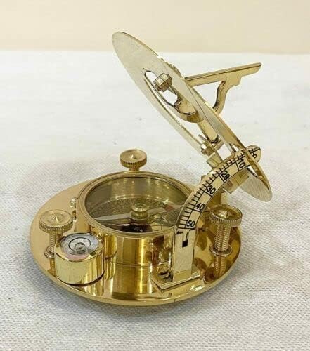 Maritime Brass Sundial Compass for Traveling Trekking Camping