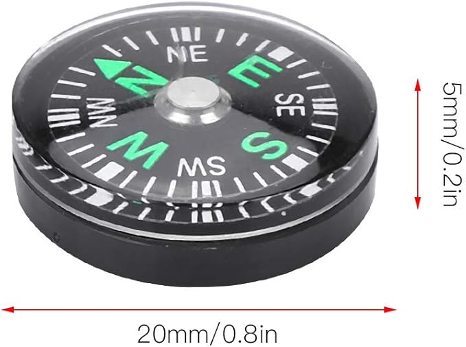 Mini Survival Compass 12pcs Black