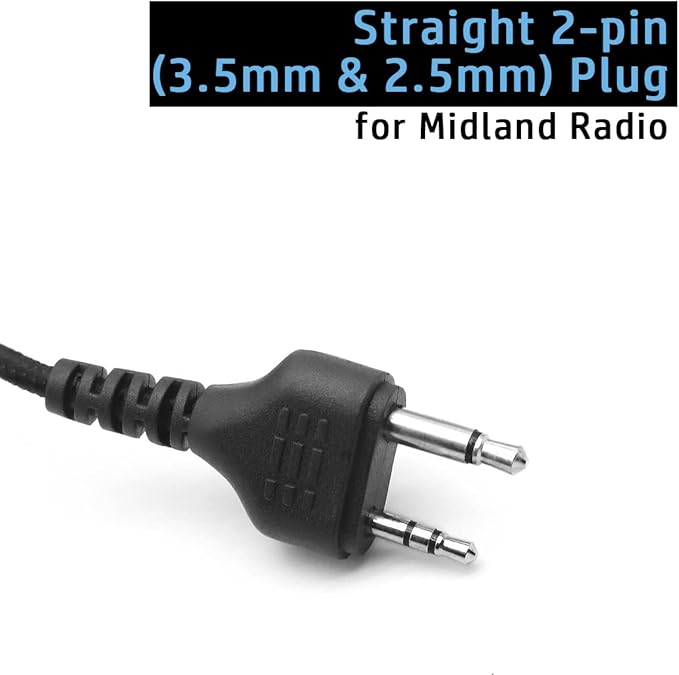 2 X D-Shape Earpiece Headset for Midland Radio 75-785 T31A T31A T51A T51A T51R T51R T61 T61 T71 T71 T75 T75 T77 T77 T295 T295 GXT1000 GXT1000 GXT1050 GXT1050 LXT118 LXT118 LXT500 LXT500 LXT600 LXT600 LXT630 LXT630 LXT633 LXT633 Walkie 2-pin Clip