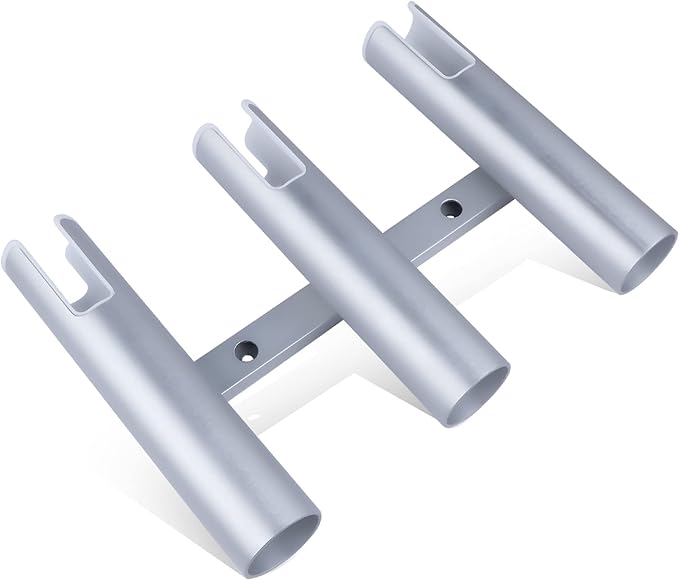 Marinebaby Fishing Rod Holder Aluminum, 3/4 Link Tube, Aluminum 4 Rod Rack, Suit Boats & Yacht