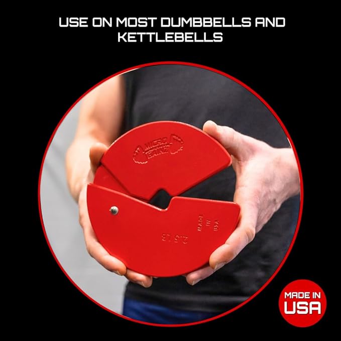 Micro Gainz Dumbbell Fractional 2.5 lb Weight Plate, Ideal for Micro Loading, (Choose Color) 4 Piece Fractional Weight Plates, Designed for Dumbbell Training, Made In USA