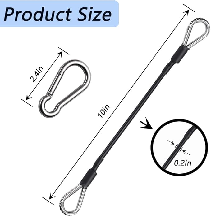 3PCS Gym Cable Extension,Gym Extension Cable-Thick 0.2",Fitness Extension Rope Attachments Compatible Replacement Gym Cables Machine Extension for Tricep Pull Down,Leg Extensions Machine