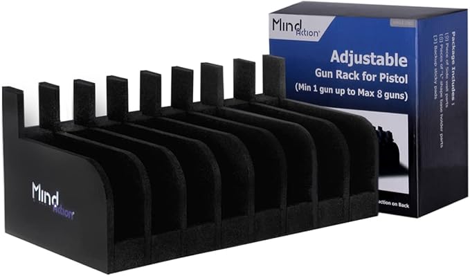 MIND&ACTION Foam Pistol Rack for Gun Safe, Gun Cabinet Accessories, Pistols Holder Storage Organizer, Revolver Firearm Handgun Rack Stand Display