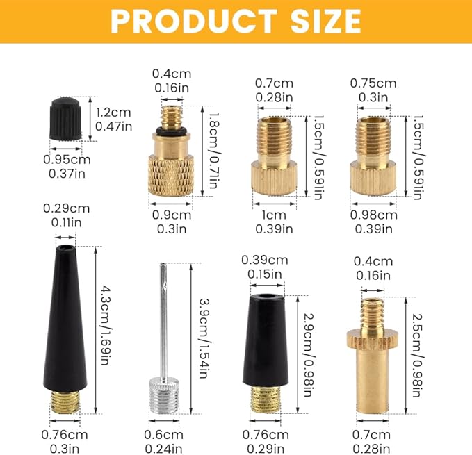 27pcs Presta Valve Adaptor Kits