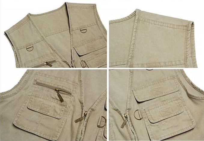 Men's Lightweight Utility Fishing Vest V Neck Safari Photographer Vests