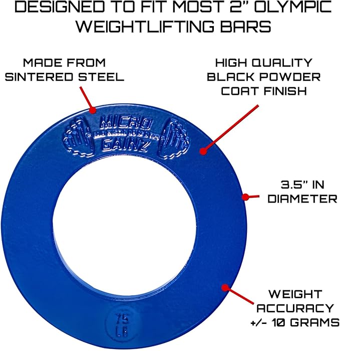 Micro Gainz Olympic Fractional Weight Plates Set 10 Piece