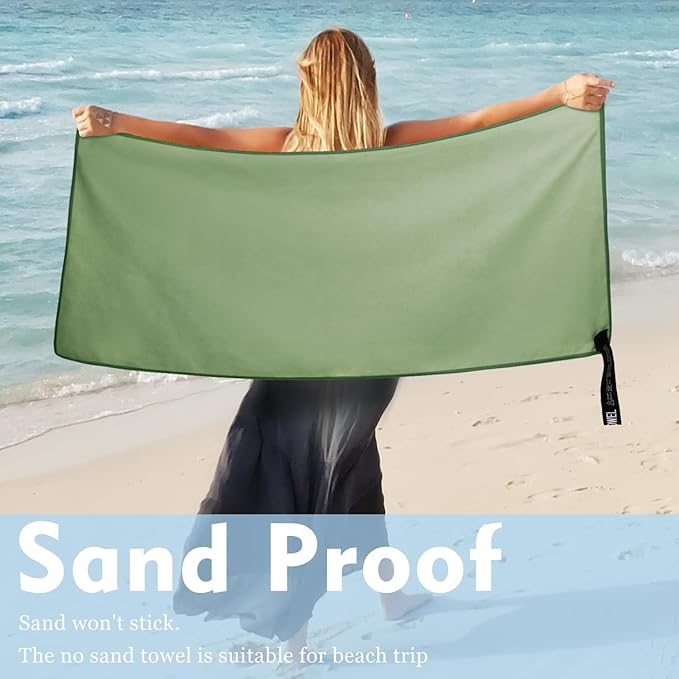 Microfiber Travel Towel (XL:30"×60" -ArmyGreen)