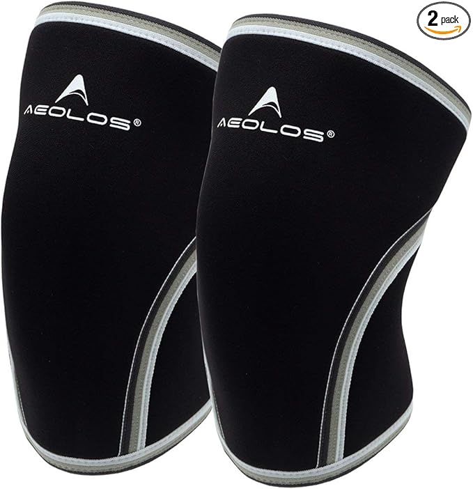 AEOLOS Knee Sleeves (1 Pair),7mm Compression Knee Braces for Heavy-Lifting,Squats,Gym and Other Sports (X-Large, Black)
