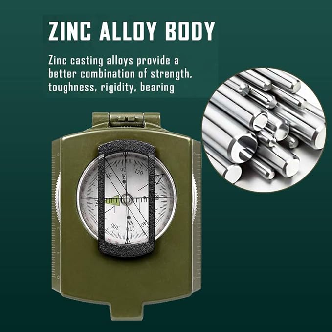 Military Compass, Hiking Compass for Survival with Lensatic