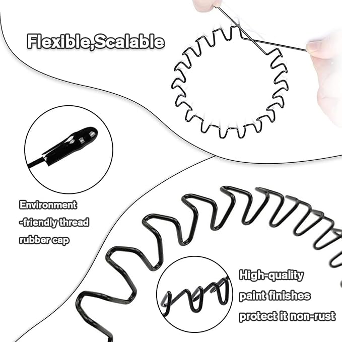 Metal Hair Band, Metal Fashion Hair Bands, Unisex Black Headbands, Wavy Headband Perfect for Outdoor Sports and Daily Use (10pcs)