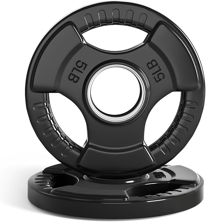 LIONSCOOL 2-Inch Rubber Olympic Grip Weight Plates (2.5-45LB), One