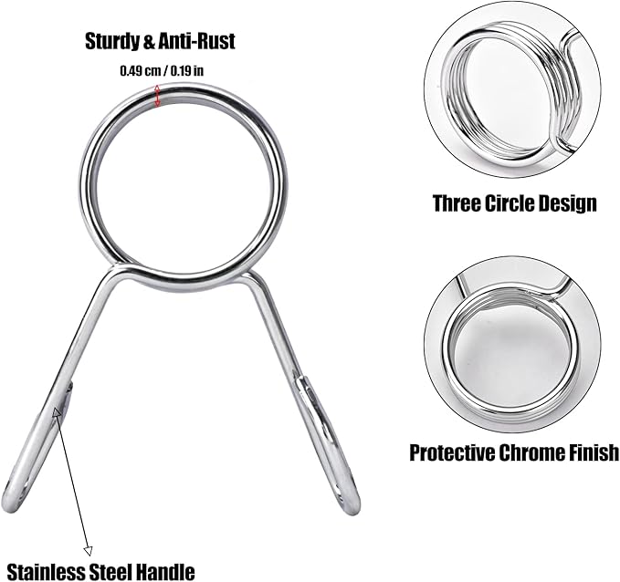 AccEncyc Spring Clip Collars 2 Inch Olympic Barbell