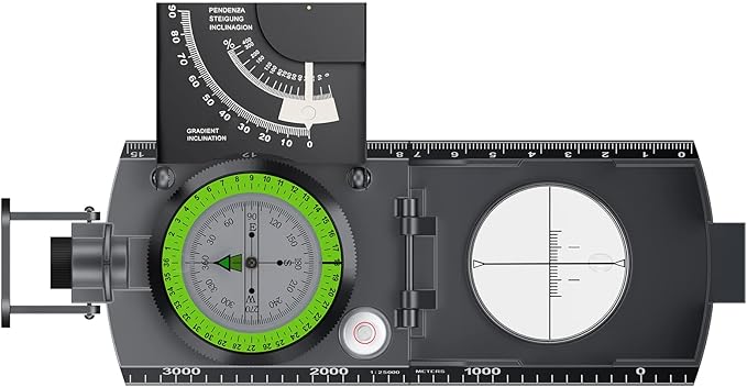 Military Compass with Carry Bag Inclinometer Multifunctional Sighting