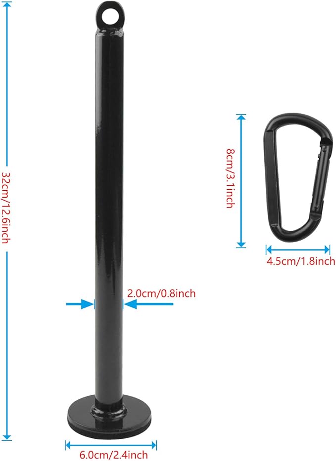 LFJ Weight Loading Pin with Carabiner fit 1 inch and 2 inch Olympic Weight Plate for Cable Pulley System LAT Pulldown