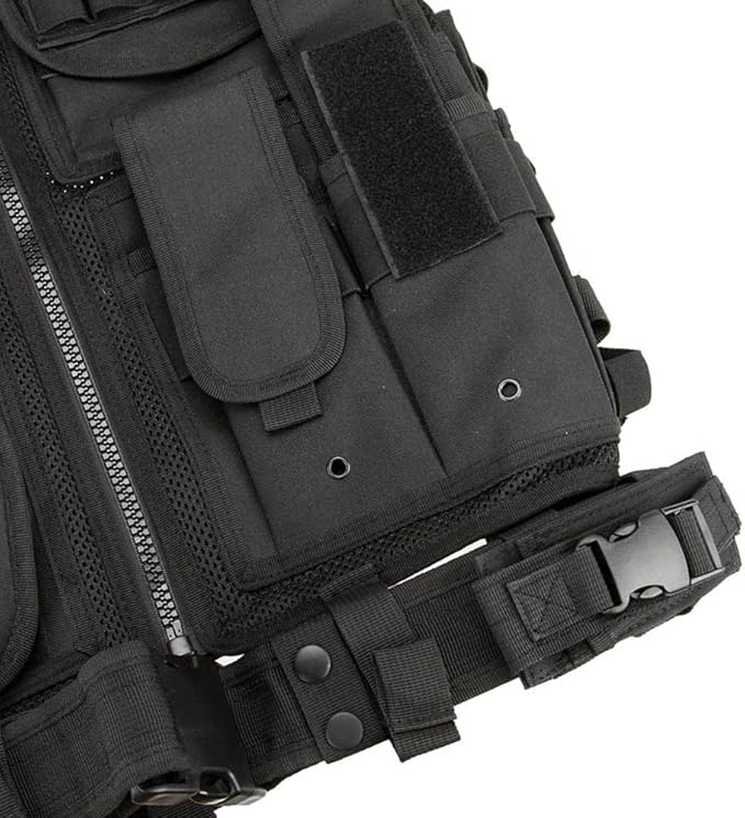 Lixada Tactical Vest Lightweight Breathable Polyester Sports Vest Outdoor Training Vest Adjustable for Adults