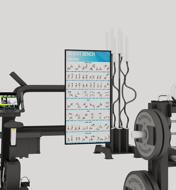 MCNBLK Dumbbell Workouts+Fitness Bench Poster Set of 2 Workout Charts(Laminated, 16.8" x 27")