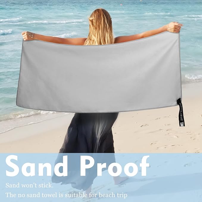 Microfiber Travel Towel (XL:30"×60" -Gray)