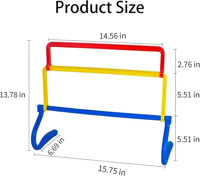 6 Pack Multicolor Agility Hurdles 4 Height Adjustable