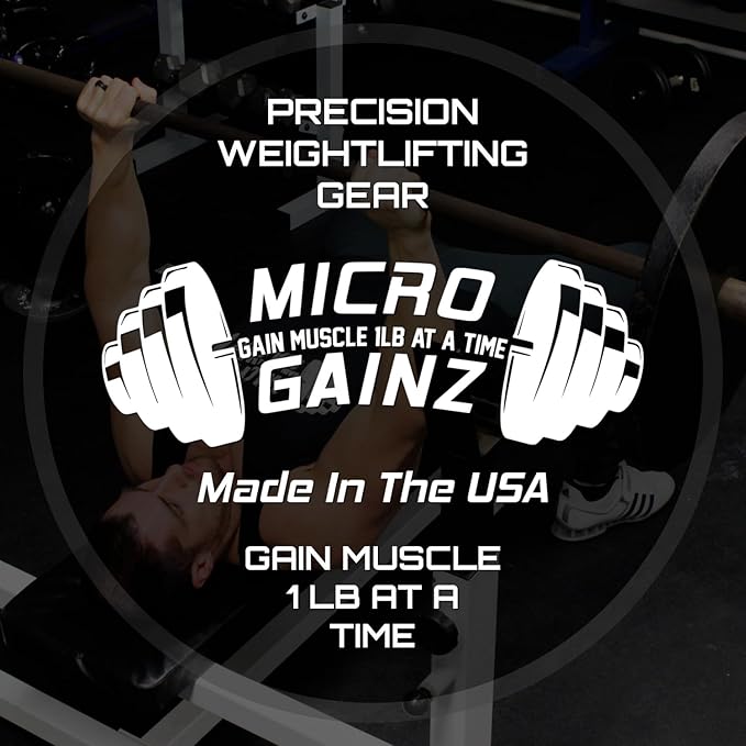 Micro Gainz Dumbbell Fractional 1.25lb Weight Plate, Ideal for Micro Loading, (Choose Color) 4 Piece Fractional Weight Plates, Designed for Dumbbell Training, Made In USA