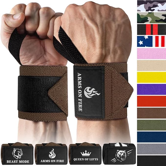 TECEUM Weightlifting 18" & 12" Wrist Wraps with Thumb Loop ā Heavy Duty Wrist Workout Braces for Men and Women ā Ideal for Powerlifting, Strength Training, Bodybuilding