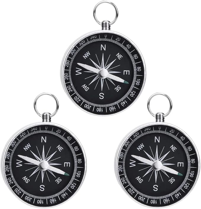 3 Pack Compass Hiking Survival Aluminum Alloy G44