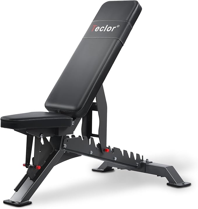 Adjustable Weight Bench with 1400LB Capacity for Home Gym,Heavy Duty Bench,Adjustable Foldable Decline Bench Press, Incline Flat Sit-Ups - Best Home Workout Equipment with Wheels