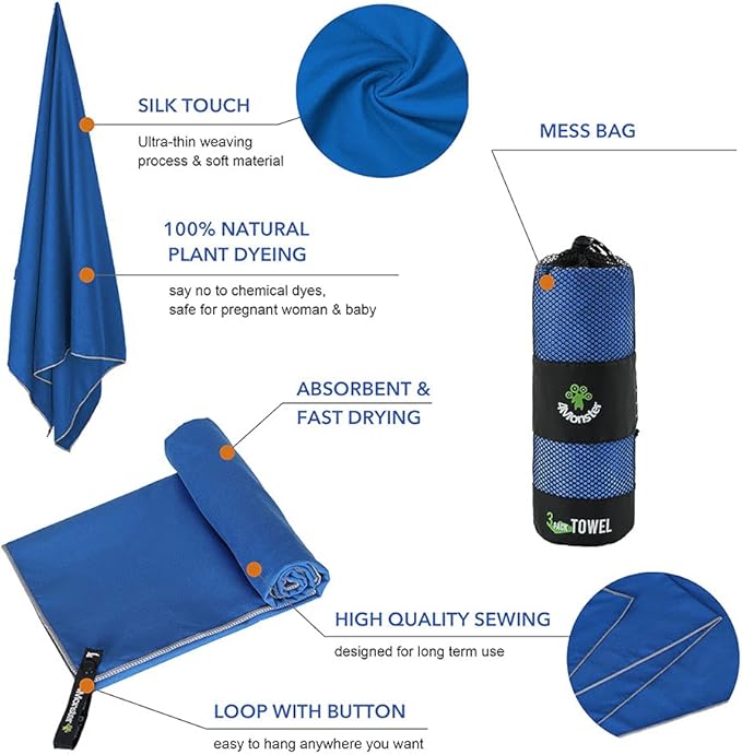 4Monster Camping Towels 3 Size at 1 Pack