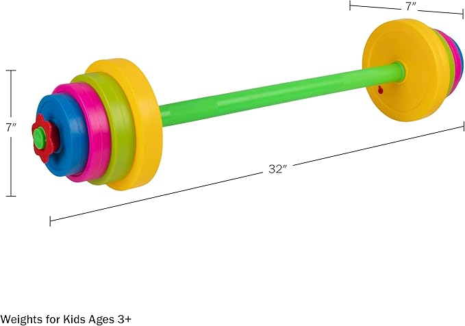 Hey! Play! Kids Weight Set - Barbell 8 Adjustable 3 and
