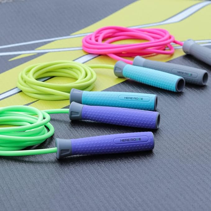 HEREROPE Jump Ropes for Fitness, Adjustable Jump Rope for Women Men, Weighted Speed Rope with 7mm PVC Skipping Rope, No-Slip Grip, Ball Bearing, Great for Speed, Cardio & Tricks, Strength Boxing