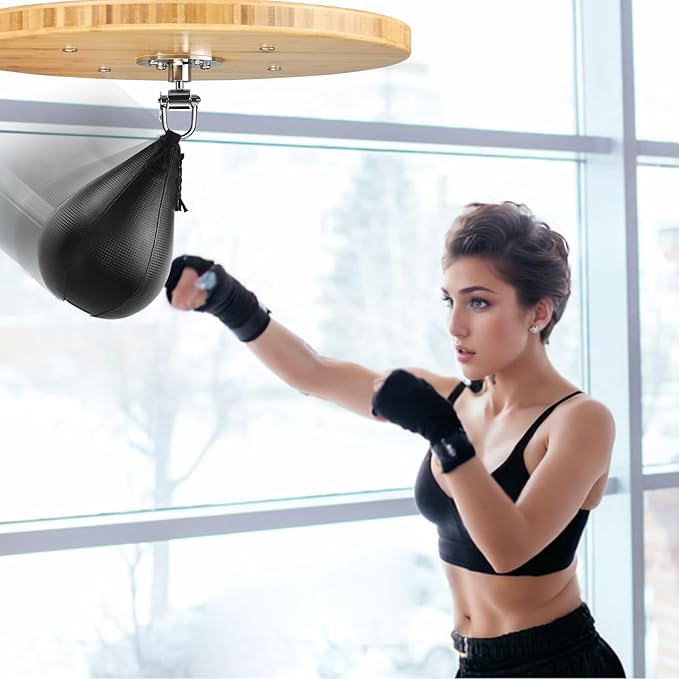 Adjustable Speed Bag Platform Kit with Speed Punching Bag & Professional Speed Bag Swivel for Boxing Training, Exercise, Fitness