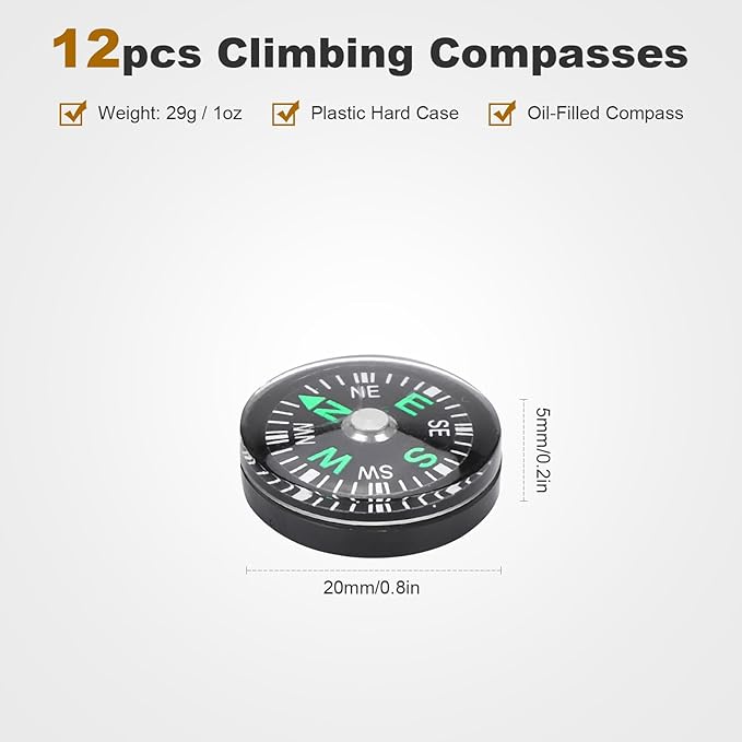 20mm Oil Filled Compass 12Pcs Micro
