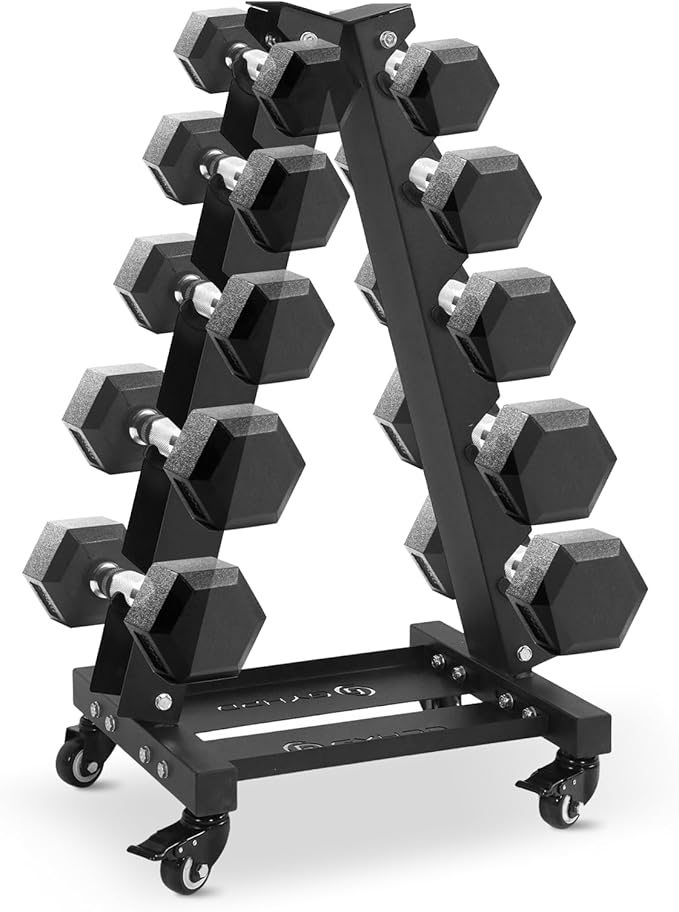 700LBS Weight Capacity Large Dumbbell Rack Stand, Premium Solid Steel A-Frame Dumbbell Rack with Optional Tray and Wheel, Weight Storage Organizer Rack for Dumbbell Set, Perfect for Home Gym Storage